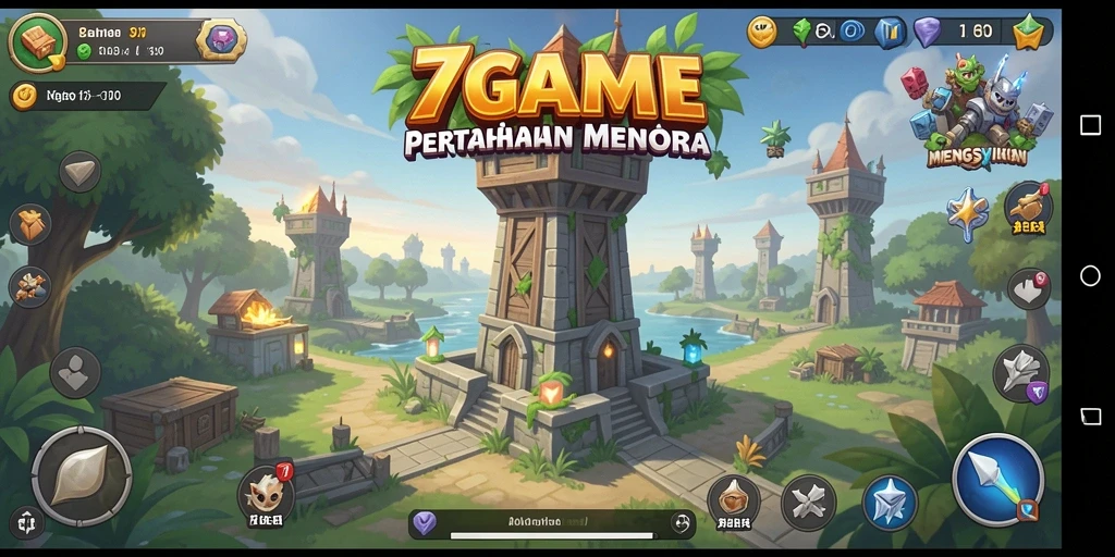 Gameplay 7GAME yang seru dengan strategi Tower Defense yang mendebarkan.