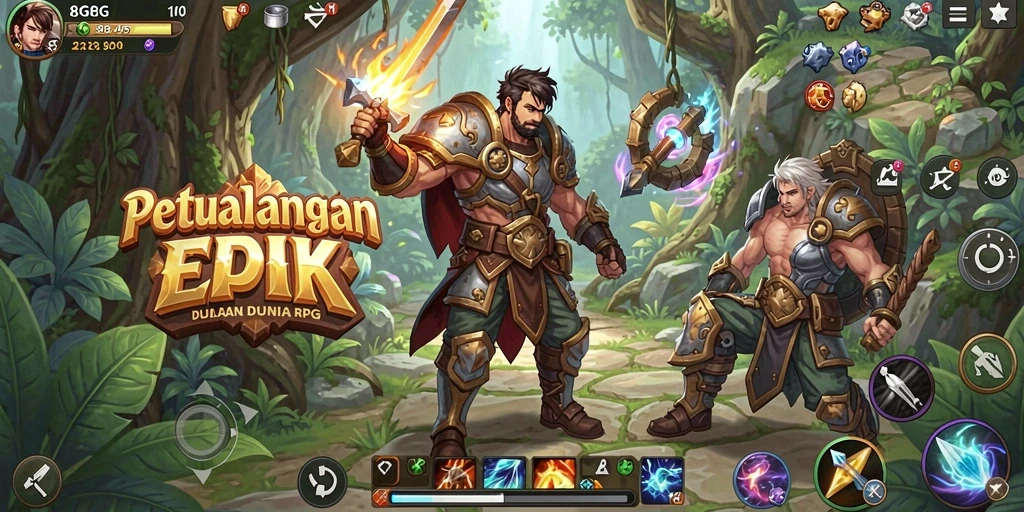Tangkapan layar permainan <strong>8G8G</strong> menampilkan aksi RPG yang mendebarkan.