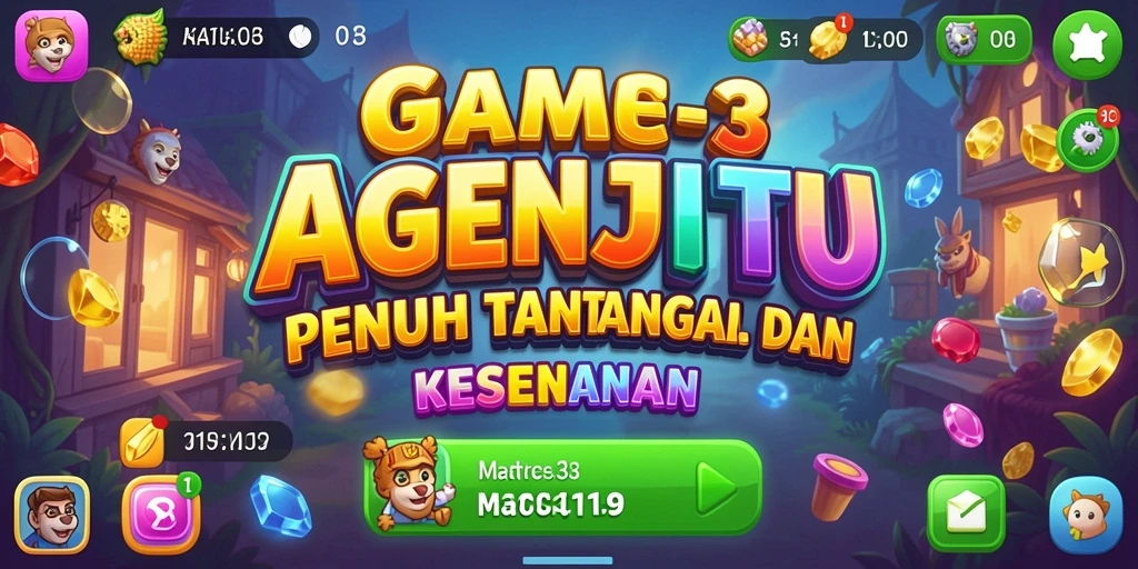 Screenshot AGENJITU menampilkan gameplay Match-3 yang seru.
