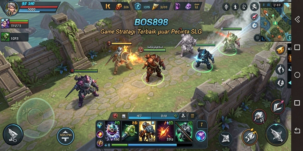 Screenshot gameplay BOS898 menampilkan strategi berbasis kerajaan.