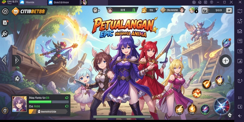 Screenshot permainan CITIBET88 dengan karakter Anime yang epik.