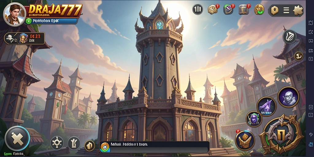 Gameplay DRAJA777 yang menegangkan dalam pertahanan menara.