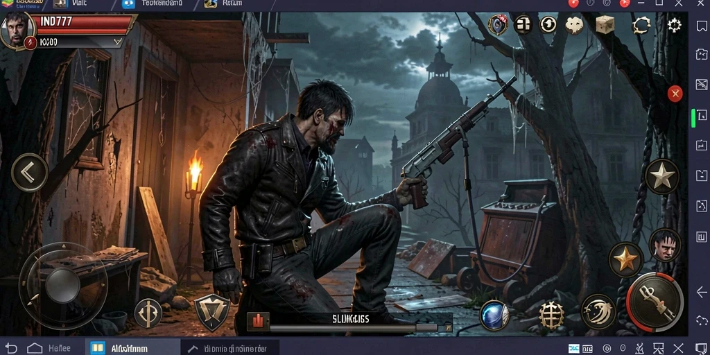 Tampilan gameplay menegangkan dari IND777 di dunia kegelapan.