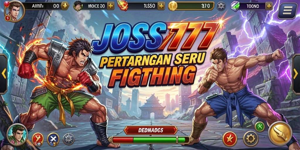 Screenshot gameplay JOSS777 yang menampilkan aksi pertarungan yang menegangkan.