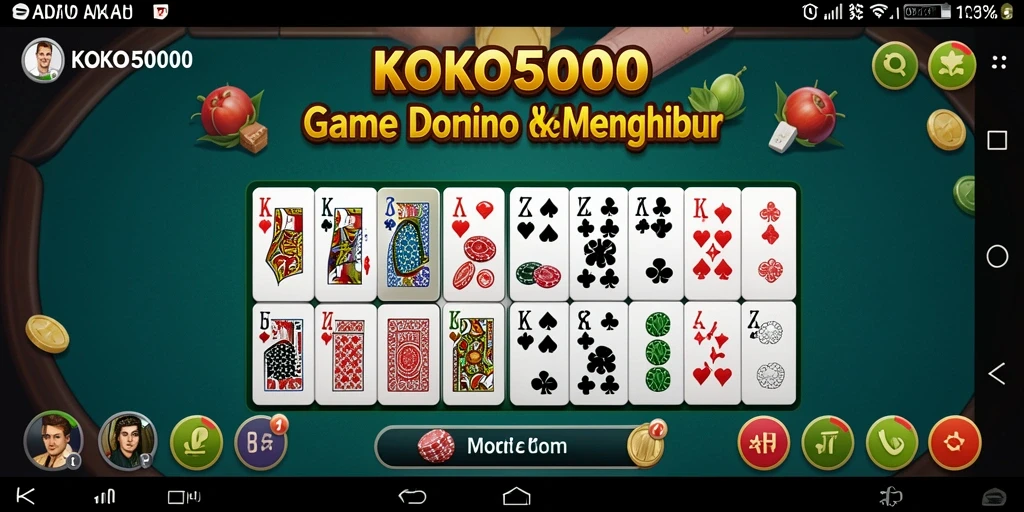 Screenshot gameplay KOKO5000 menampilkan serunya permainan Domino.