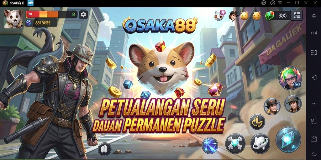 Screenshot gameplay OSAKA88 menampilkan teka-teki seru yang menantang.