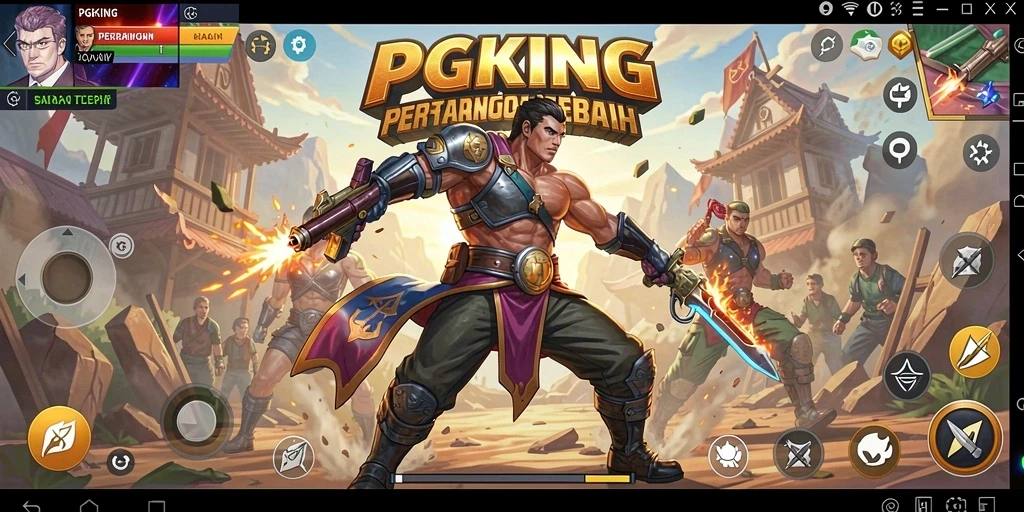 Tangkapan layar PGKING dengan aksi Battle Royale yang mendebarkan.