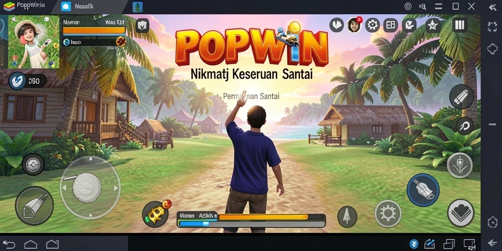 Tangkapan layar utama POPWIN menunjukkan gameplay santai dan menghibur.