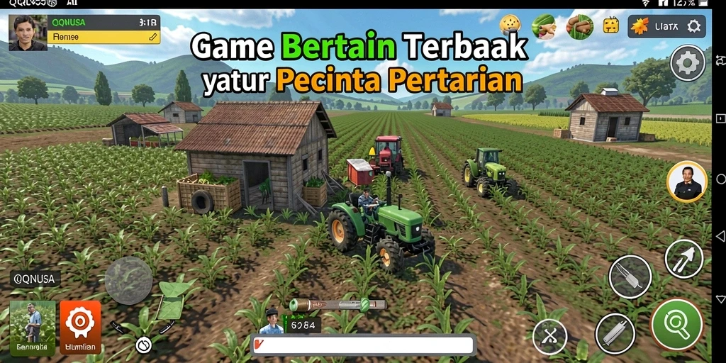 Screenshot gameplay QQNUSA dengan aktivitas bertani yang menarik.