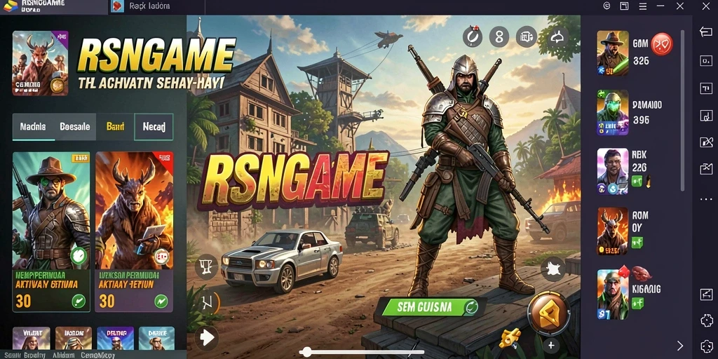 Screenshot utama RSNGAME menunjukkan antarmuka aplikasi yang intuitif dan menarik.