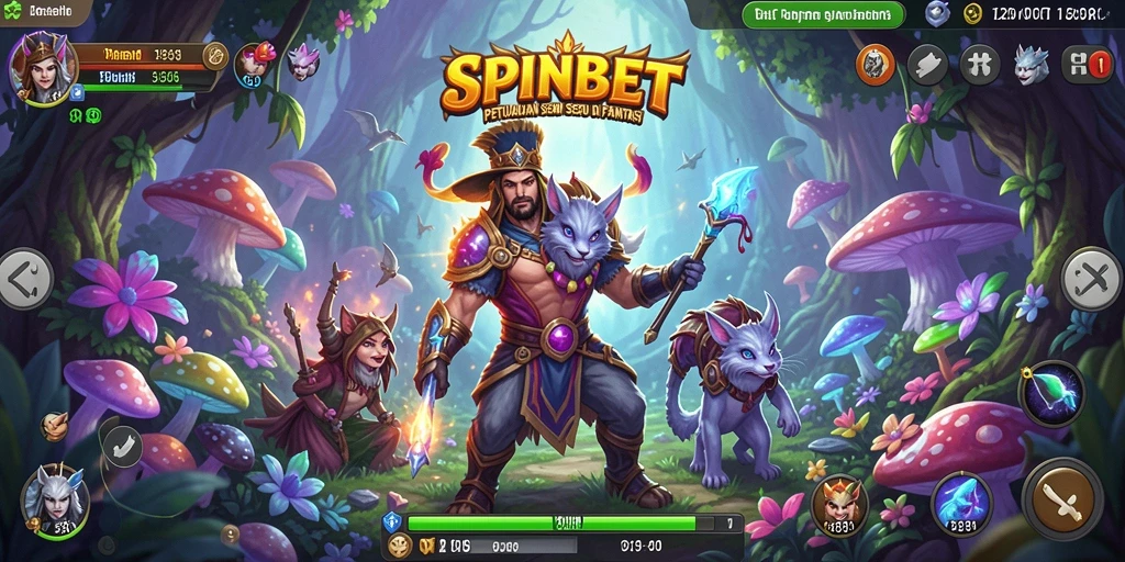 Screenshot gameplay SPINBET menampilkan aksi seru dalam petualangan RPG.