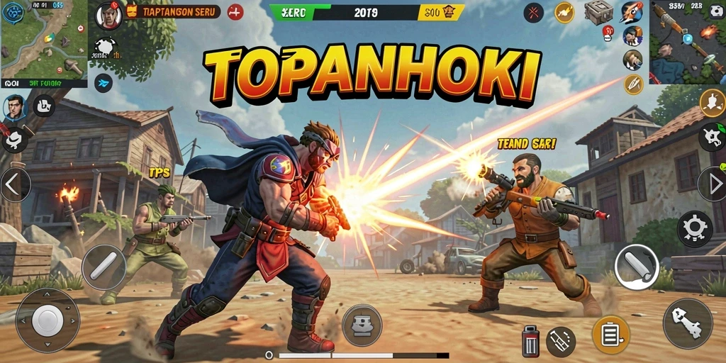 Tampilan gameplay seru di arena TPS TOPANHOKI.
