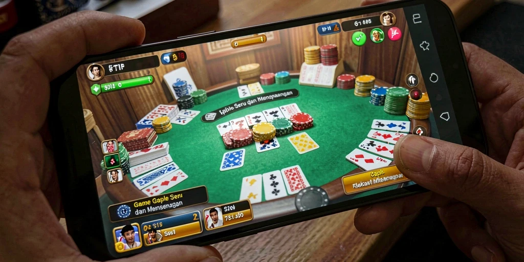 Screenshot gameplay V21 menampilkan suasana seru bermain Gaple.