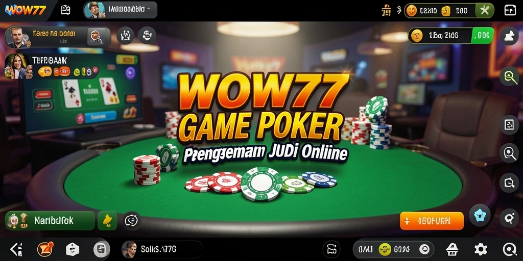 Tampilan gameplay WOW77 yang menarik dan interaktif dalam permainan Poker.