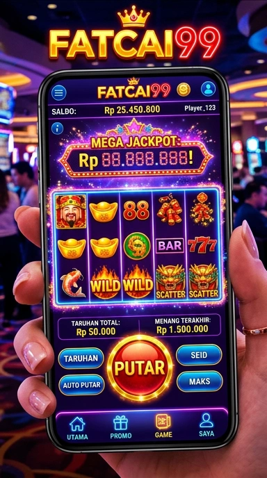Tampilan awal aplikasi fatcai99 yang menarik dan informatif.